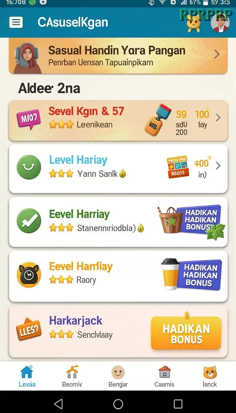 Cuplikan layar EVENTS — halaman utama